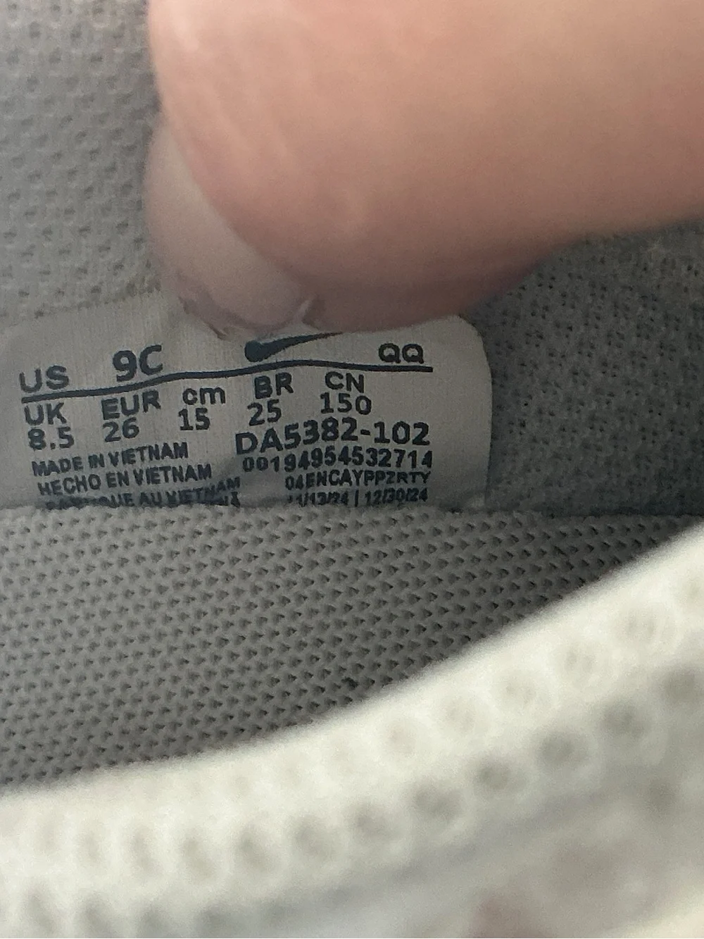 Nike Court Legacy DA5382-102 Toddler Boys 9C White Black Hook Loop Sneakers EUC - Picture 6 of 6